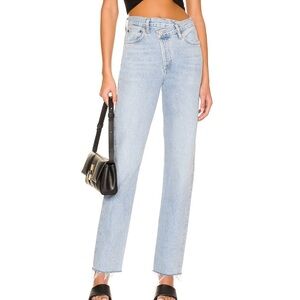 Agolde “Criss Cross Upsized Jeans” Light Blue Size 30